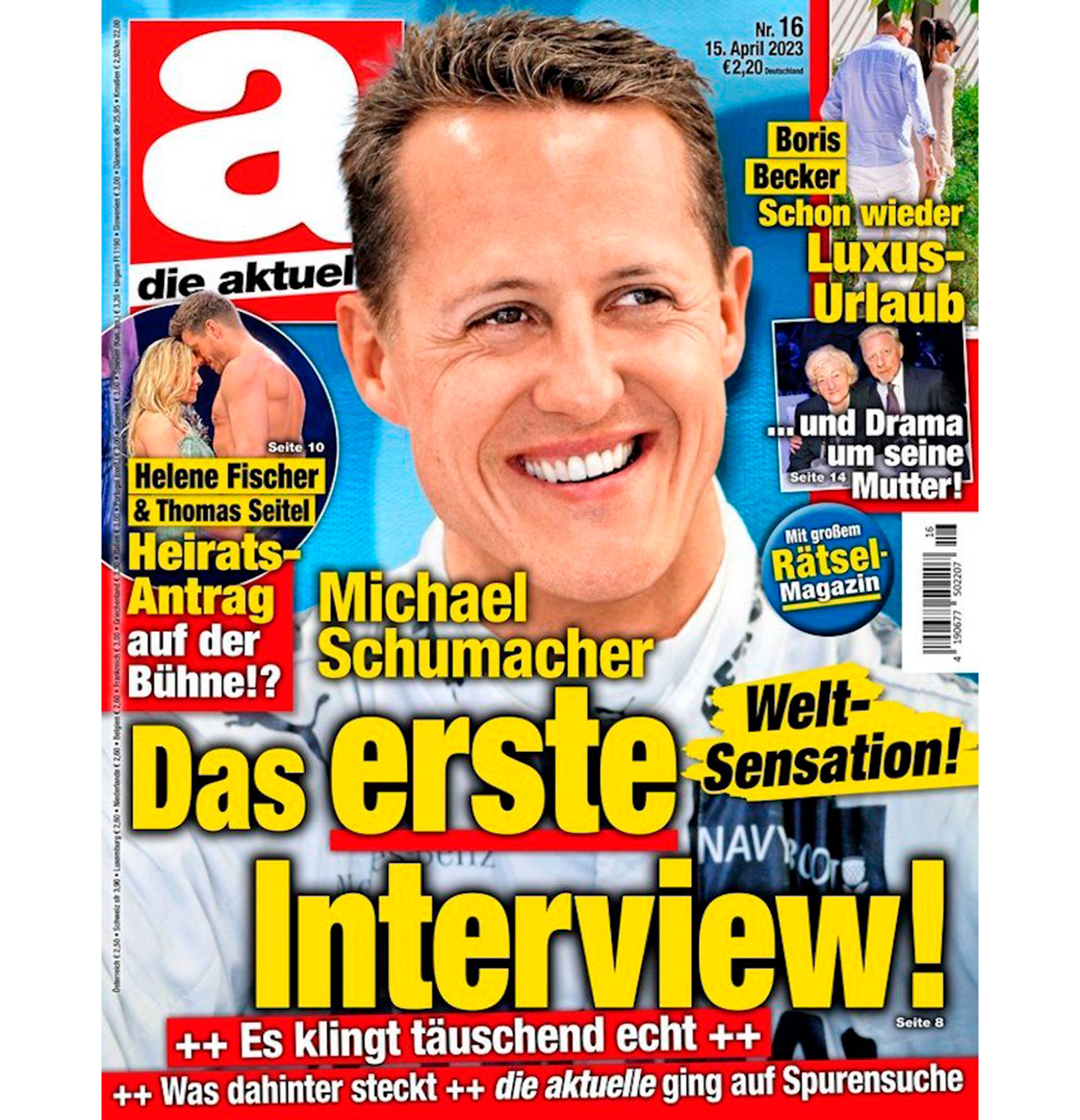 La portada de la revista alemana Die Aktuelle 
