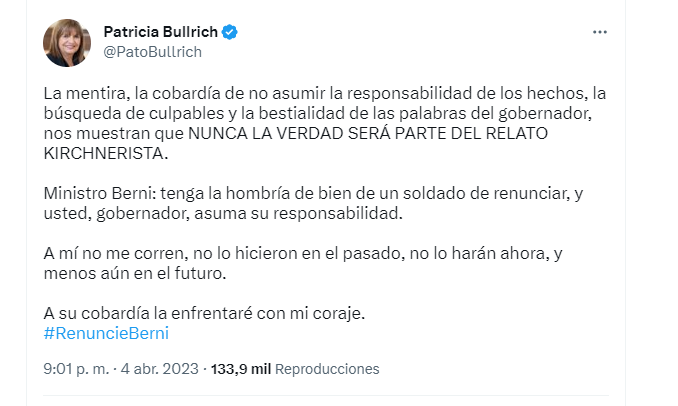 La respuesta de la presidenta del PRO tras los dichos del gobernador de la provincia de Buenos Aires