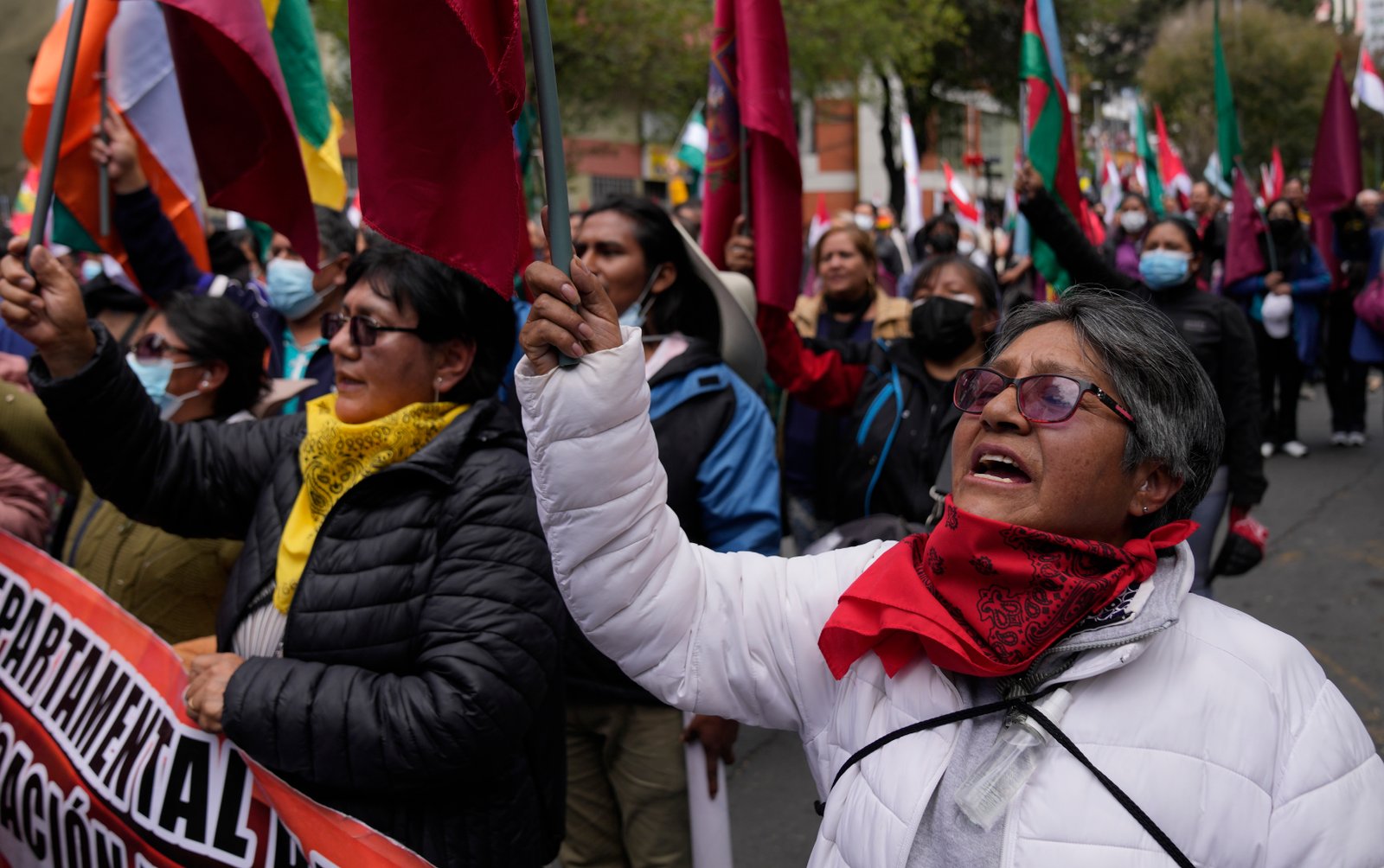 Pesoa se refirió al currículo porque precisamente en Bolivia desde hace siete semanas los maestros urbanos han hecho varias protestas en rechazo al plan de estudios que consideran que está “ideologizado” (AP Foto/Juan Karita)