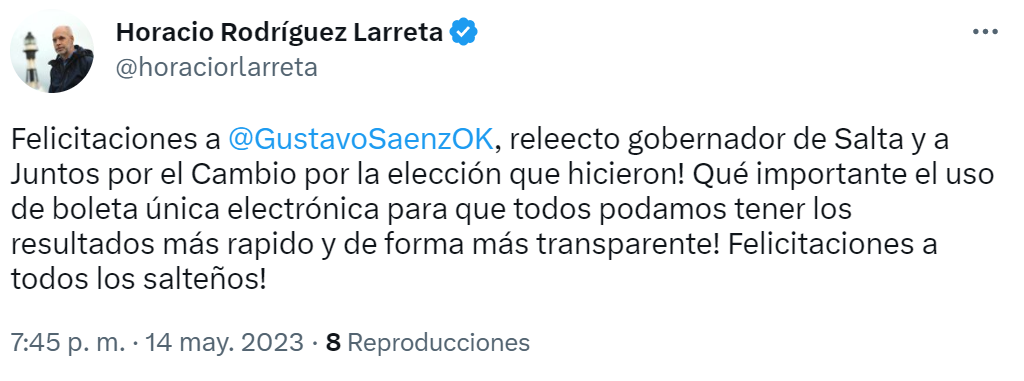 El mensaje de Rodríguez Larreta 