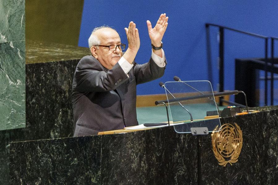 abrumadora mayoria de 143 Estados pide la integracion plena de Palestina en la ONU ONtgHa
